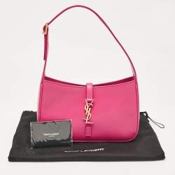 Pre Owned Saint Laurent Pink Leather LE 5 À 7 Shoulder Bag