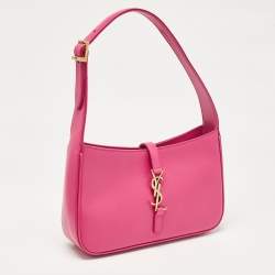 Pre Owned Saint Laurent Pink Leather LE 5 À 7 Shoulder Bag
