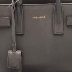 Saint Laurent Grey Leather Nano Classic Sac De Jour Tote