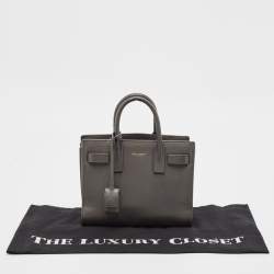 Saint Laurent Grey Leather Nano Classic Sac De Jour Tote