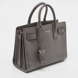 Saint Laurent Grey Leather Nano Classic Sac De Jour Tote