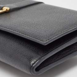 Saint Laurent Black Leather Y Line Flap Continental Wallet