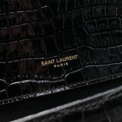 Saint Laurent Black Patent Leather Kate Tassel Medium Shoulder Bag