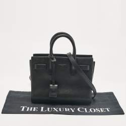 مملوكة مسبقًا Saint Laurent Black Leather Nano Classic Sac De Jour Tote
