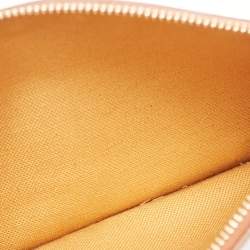 Pre Owned Saint Laurent Brown/Beige Woven Raffia and Leather Toy Tote
