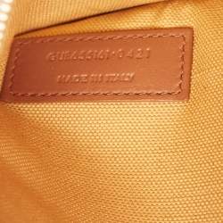 Pre Owned Saint Laurent Brown/Beige Woven Raffia and Leather Toy Tote