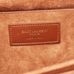 Saint Laurent Brown/Beige Canvas Bellechasse Shoulder Bag