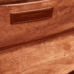 Saint Laurent Brown/Beige Canvas Bellechasse Shoulder Bag