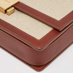 Saint Laurent Brown/Beige Canvas Bellechasse Shoulder Bag