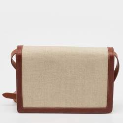 Saint Laurent Brown/Beige Canvas Bellechasse Shoulder Bag