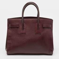 Saint Laurent Burgundy Leather Small Classic Sac De Jour Tote