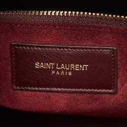 Saint Laurent Burgundy Leather Small Classic Sac De Jour Tote