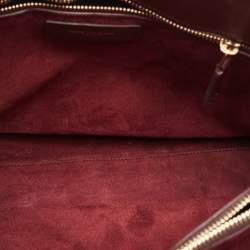 Saint Laurent Burgundy Leather Small Classic Sac De Jour Tote