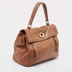 Saint Laurent Brown Canvas and Leather Muse Two Bag