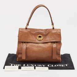Saint Laurent Brown Canvas and Leather Muse Two Bag