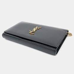 Saint Laurent Patent Monogram Chain Clutch Bag