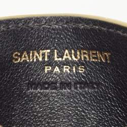 Saint Laurent Yellow Matelassé Leather Cassandre Card Holder