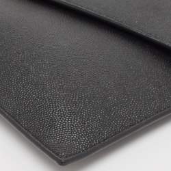 Pre Owned Saint Laurent Black Leather Uptown Pouch Clutch