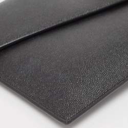 Pre Owned Saint Laurent Black Leather Uptown Pouch Clutch