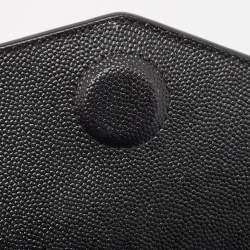 Pre Owned Saint Laurent Black Leather Uptown Pouch Clutch