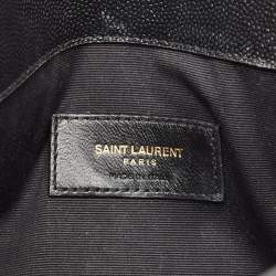 Pre Owned Saint Laurent Black Leather Uptown Pouch Clutch