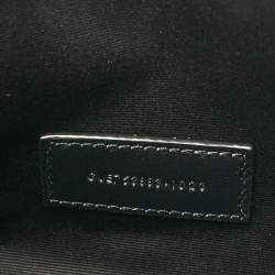 Pre Owned Saint Laurent Black Patent Leather Cassandre Flap Wristlet Clutch