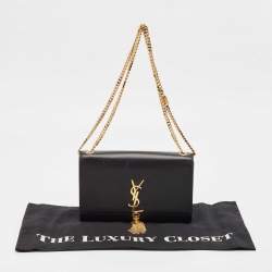 Saint Laurent Black Leather Medium Kate Tassel Shoulder Bag