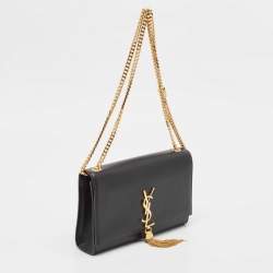 Saint Laurent Black Leather Medium Kate Tassel Shoulder Bag