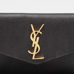 Pre Owned Saint Laurent Black Leather Uptown Pouch