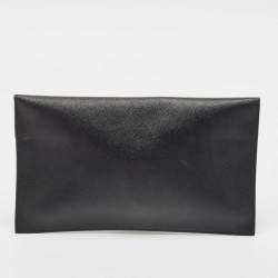 Pre Owned Saint Laurent Black Leather Uptown Pouch
