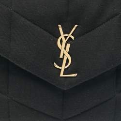 Pre Owned Saint Laurent Black Quilted Fabric Medium Loulou Puffer Shoulder Bag