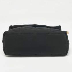 Pre Owned Saint Laurent Black Quilted Fabric Medium Loulou Puffer Shoulder Bag