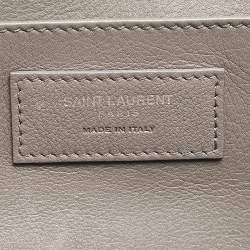Saint Laurent Grey Croc Embossed and Leather Baby Downtown Cabas Tote