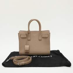 Pre Owned Saint Laurent Beige Leather Nano Classic Sac De Jour Tote