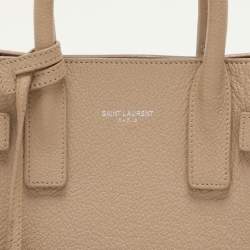 Pre Owned Saint Laurent Beige Leather Nano Classic Sac De Jour Tote