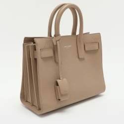 Pre Owned Saint Laurent Beige Leather Nano Classic Sac De Jour Tote