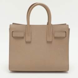 Pre Owned Saint Laurent Beige Leather Nano Classic Sac De Jour Tote