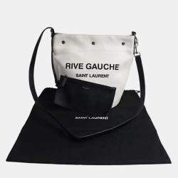 Saint Laurent Paris Black/White Canvas Rive Gauche Tote Bag