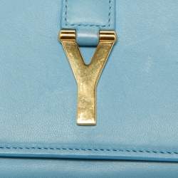 Saint Laurent Blue Leather Chyc Compact Wallet