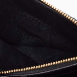Saint Laurent Black Matelassé Leather Monogram Envelope Wallet on Chain