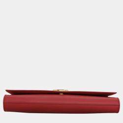 Saint Laurent Paris Red Leather Y Chyc Clutch Bag