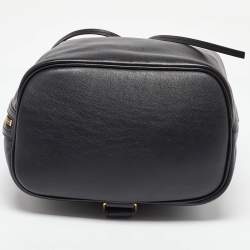 Saint Laurent Black Leather Emmanuelle Bucket Bag