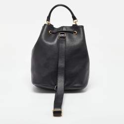 Saint Laurent Black Leather Emmanuelle Bucket Bag