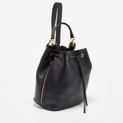 Saint Laurent Black Leather Emmanuelle Bucket Bag