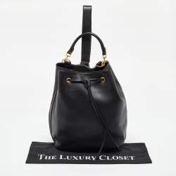 Saint Laurent Black Leather Emmanuelle Bucket Bag