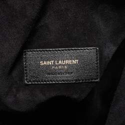 Saint Laurent Black Leather Emmanuelle Bucket Bag