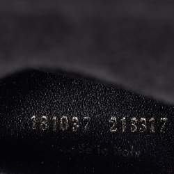 Pre Owned Saint Laurent Black Lizard Embossed Patent Leather Muse Clutch