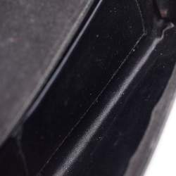 Pre Owned Saint Laurent Black Lizard Embossed Patent Leather Muse Clutch