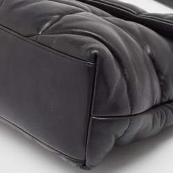 Pre Owned Saint Laurent Black Puffer Leather Medium Loulou Shoulder Bag