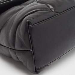 Pre Owned Saint Laurent Black Puffer Leather Medium Loulou Shoulder Bag
